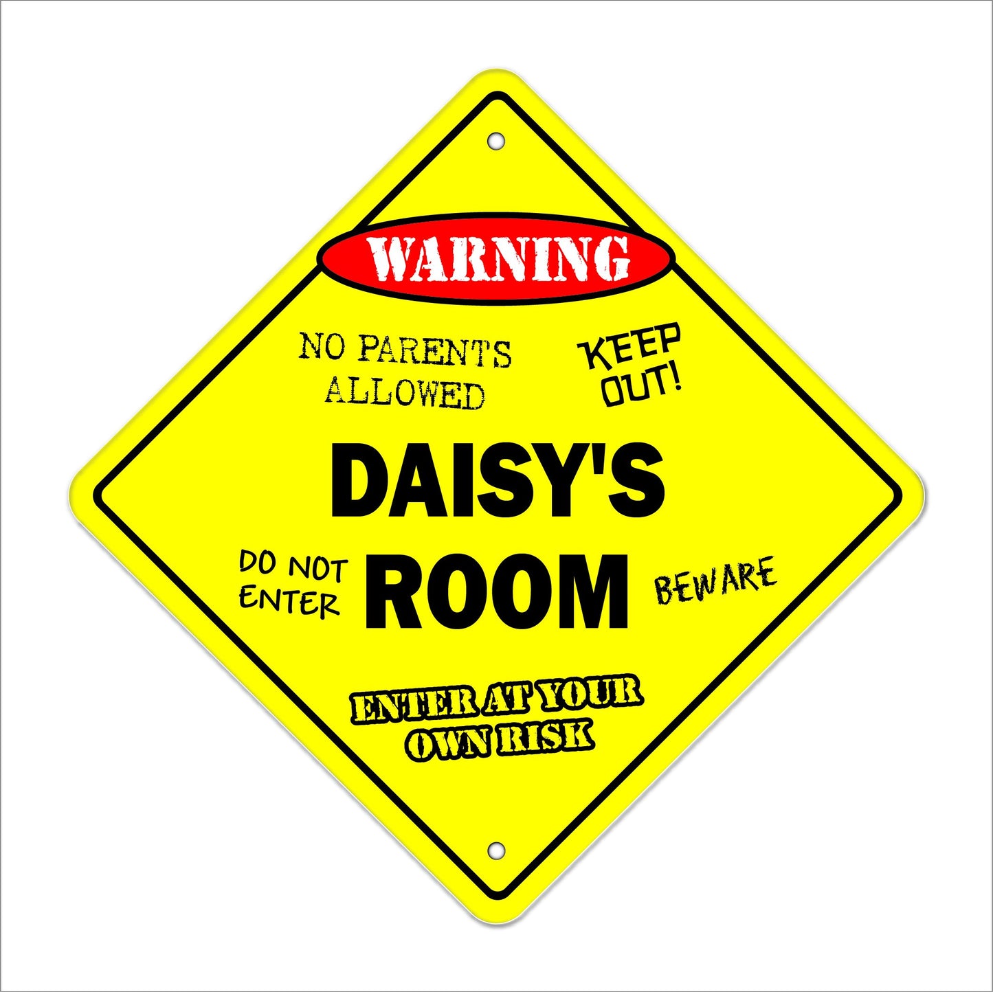 Daisy's Room Sign Crossing Zone Xing | Indoor/Outdoor | 12" Tall Kids Bedroom Decor Door Children's Name boy Girl