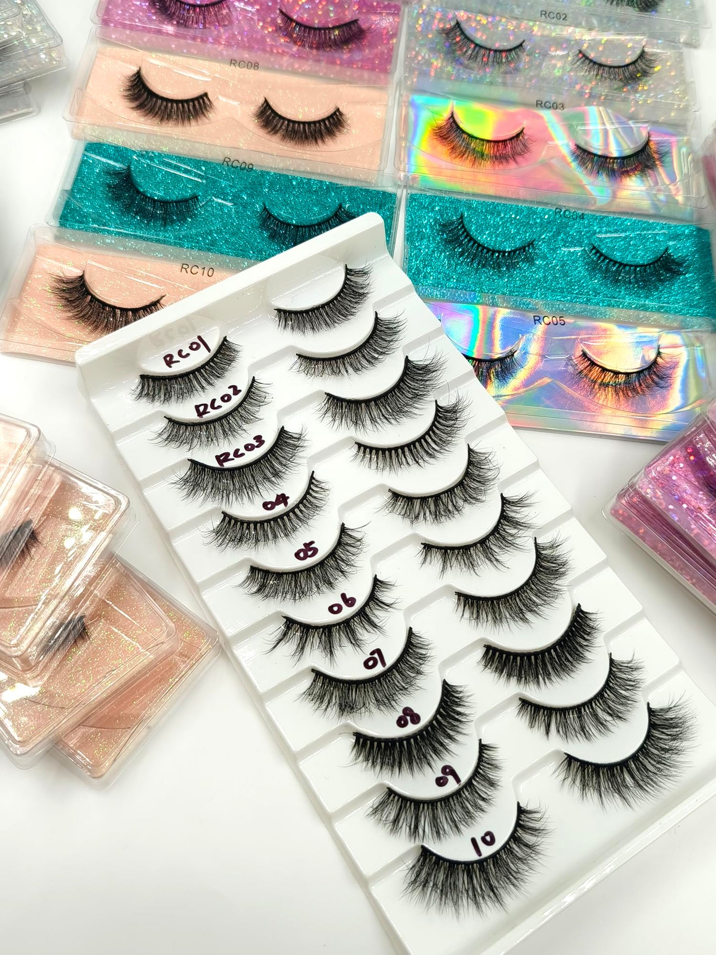 Ellazzle 20 Pairs False Eyelashes Natural, Wholesale 5D Fuffy Volume Lashes, Faux Mink Eyelash Bulk with Portable Boxes