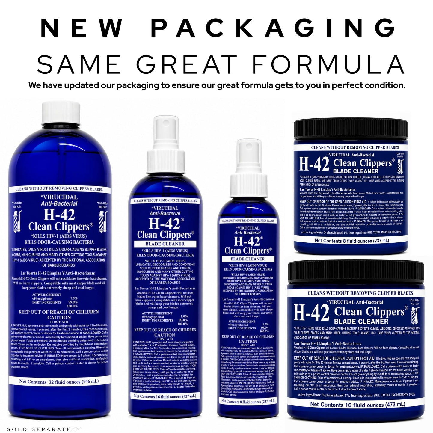 Skin Revolution H-42 Professional Clipper Blade Cleaner - Waterless, Cleans & Cools, 32oz Refill Bottle