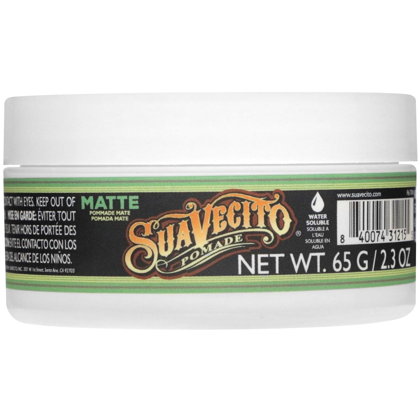 Suavecito Pomade Matte (No Shine) Formula 2.3 oz, 1 Pack - Medium Hold Hair Pomade For Men - Matte Hair Paste For Natural Texture Hairstyles