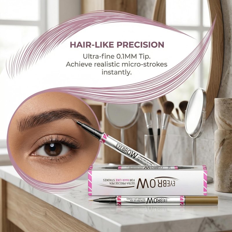 YeMoMo Dual-Tip Eyebrow Pencil, 2-in-1 Waterproof Brow Liner with Ultra-Fine Fork and Precision Tip, 5 Natural Shades from Light Brown to Black (4#Black Brown)