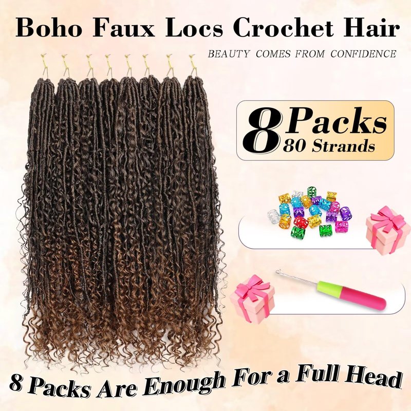 Yanky Twist Crochet Hair for black women 12 Inch 8 Packs 30 Stands/Pc,Pre-looped Fluffy Spring Mini Twist Passion Twist Ombre Brown Synthetic Crochet Braids Braiding Hair(12 Inch, T30-8P)