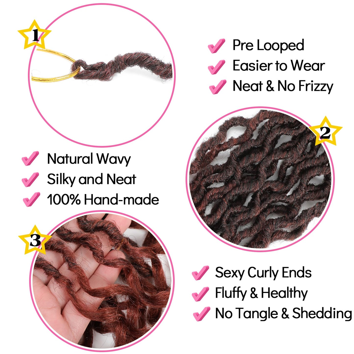 Karida Faux Locs Crochet Hair - 24 Inch, Wavy Goddess Locs With Curly Ends, Boho Style For Black Women (8 Packs, T350#)