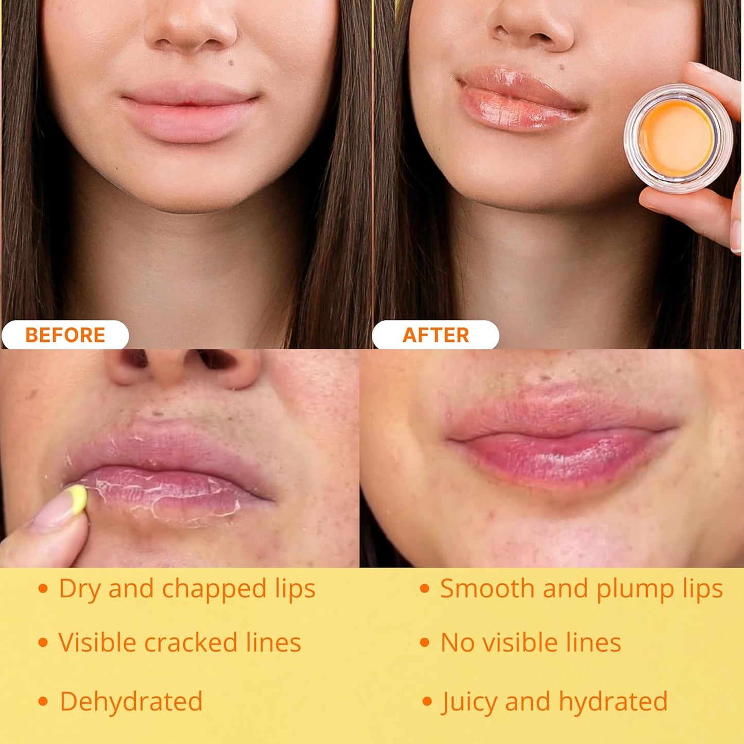 My Bee Balm Lip Balm - Peach Hydrating Balm for Dry, Chapped Lips | Propolis & Honey, 2-Pack