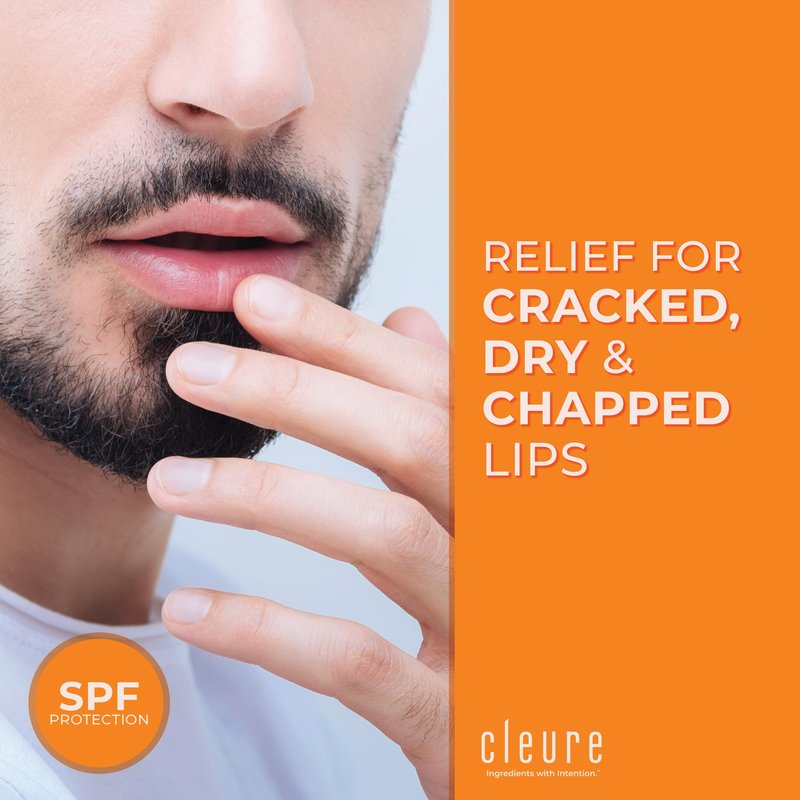 Cleure Organic All Natural Lip Balm - Paraben Free, Fragrance Free, Flavor Free, & Petroleum Free SPF Lip Balm & Hydrating Lip Butter (.15 oz, 6 Pack)