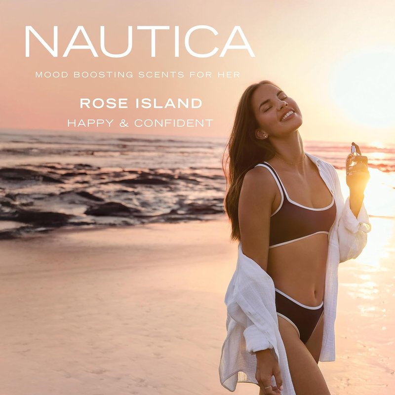 Nautica Rose Island Eau De Parfum for Women - 1.6 Fl Oz | Long-Lasting, Mood-Boosting Fragrance with Lemon, Rose & Musk Notes