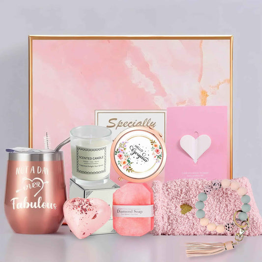 Birthday Gifts for Women Valentines Day Gifts Thank You Gift, Gifts Basket for Women,Happy Bath Set Relaxing Spa Gift Baskets Ideas for Girlfriend Sister Mother Wife Female Friends