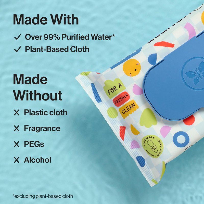 The Honest Company Toddler Hypoallergenic Flushable Wipes, 126 Count
