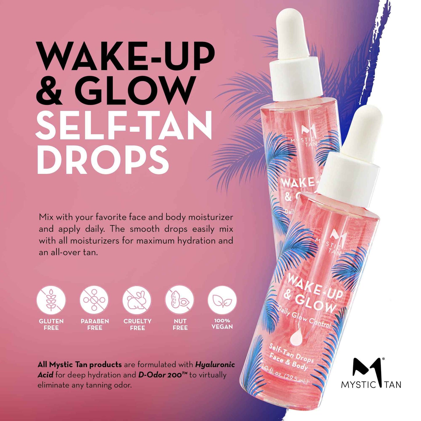 Mystic Tan Wake-Up & Glow Daily Glow Control Self Tan Drops, 1.0 fl. oz