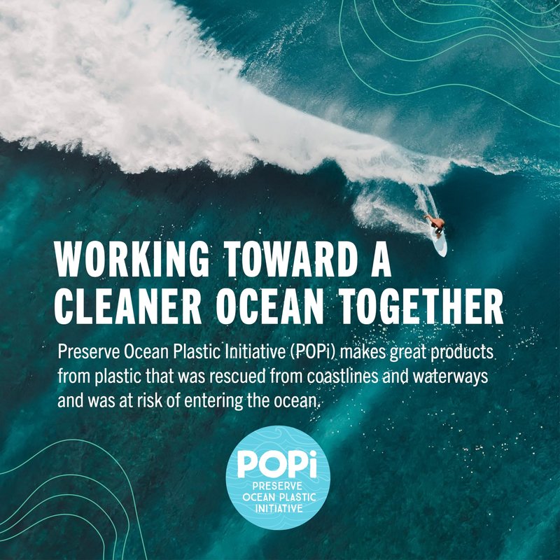 Preserve Ocean Plastic Initiative (POPI) Adult Toothbrush, Made in USA from Recycled Ocean Plastic, Neptune Green, Soft, 6 Count