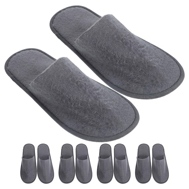 Healifty 10 Pairs Disposable Travel Slippers SPA Slippers Cotton Linen Close Toe Slipper Reusable Home Shoes for Travel Home Hotel(As shown)