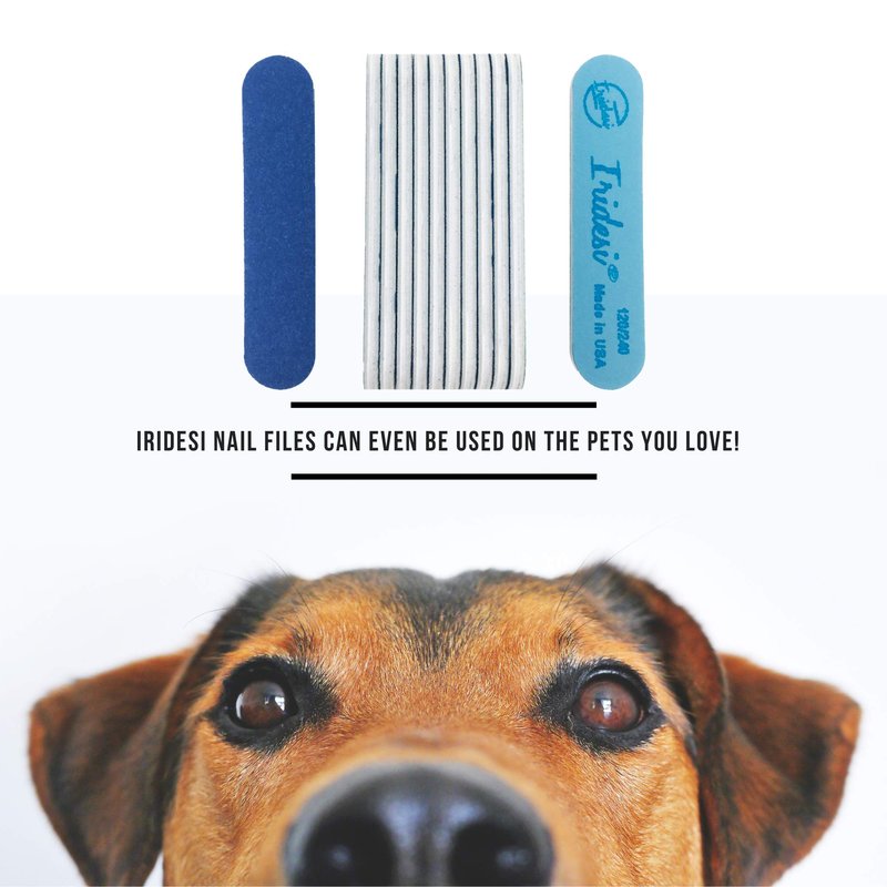 Iridesi Professional Mini Blue Finger Nail Files 120/240 Washable Emery Boards 3-1/2 Inches Long Fingernail Files Per Pack (100)