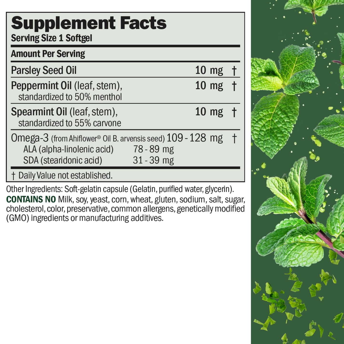 ANDREW LESSMAN Breath Plus 180 Softgels - Natural Breath Freshener, Helps Eliminate Odors from Food, Smoking, Morning Breath from The Inside Out. Peppermint, Spearmint. Easy to Swallow Softgels