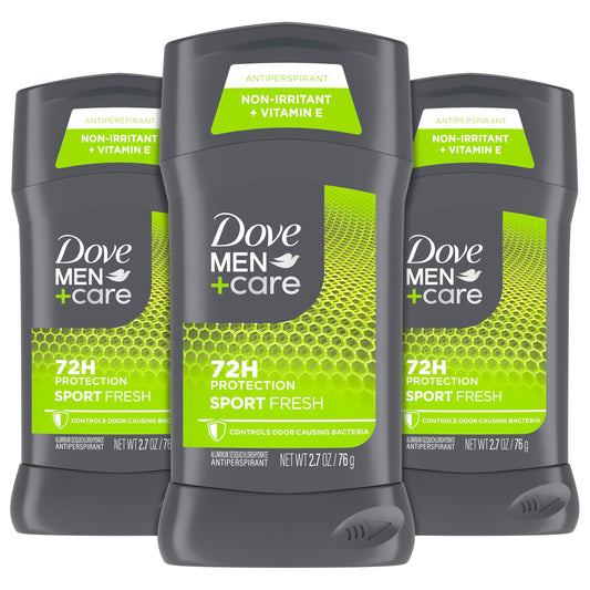 Dove Men+Care Antiperspirant Deodorant Stick Sport Fresh, 3 Pack, 2.7 oz