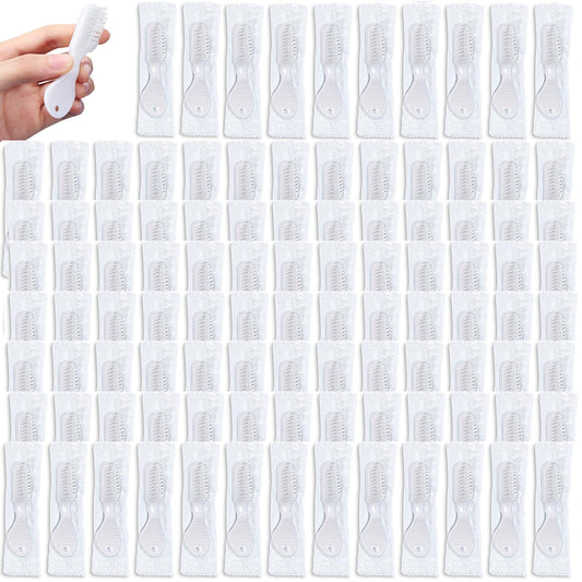 Patelai 100 Pcs Mini Toothbrush Thumbprint Individually Packaged Security Short Toothbrush Bulk with Soft Bristle Bulk for Portable Prison Camping Detention Center Travel Denture Teeth Cleaning