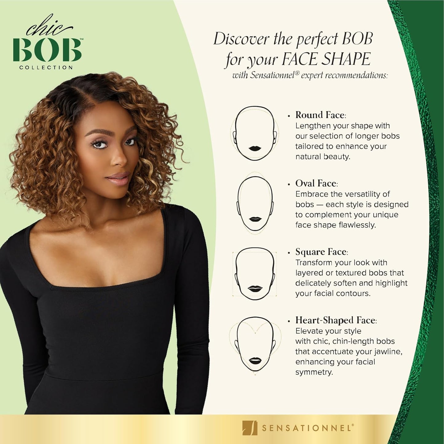 Chicbob Lace Front Wig - Lob Unit 3 Glueless Synthetic Hair with 5-Inch Deep Part | Jet Black