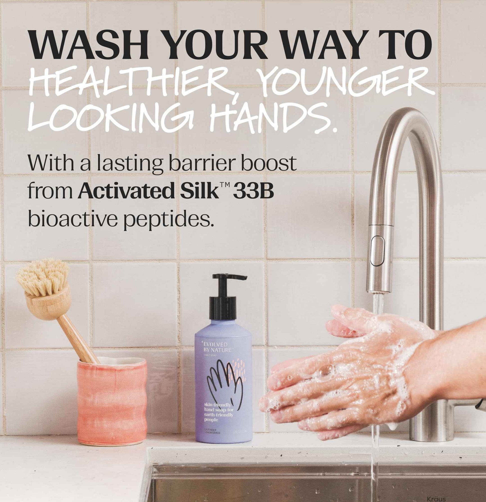 EVOLVED BY NATURE Liquid Hand Soap, 12 Oz (Pack of 3), Lavender Lemongrass, Biodegradable Formula