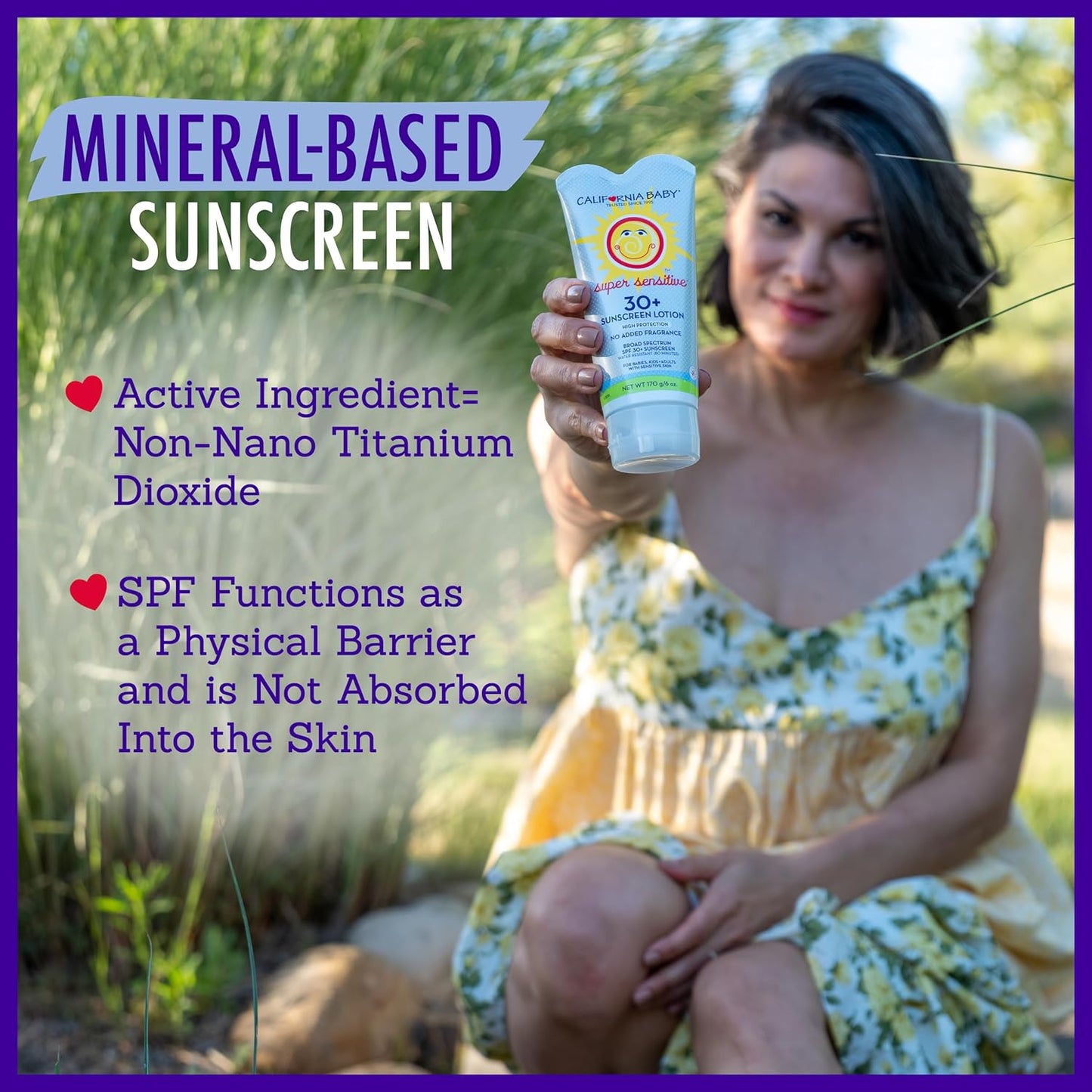 California Baby Super Sensitive SPF 30+ Sunscreen - Unscented Mineral Formula for Baby Face & Body | 6oz (170g)