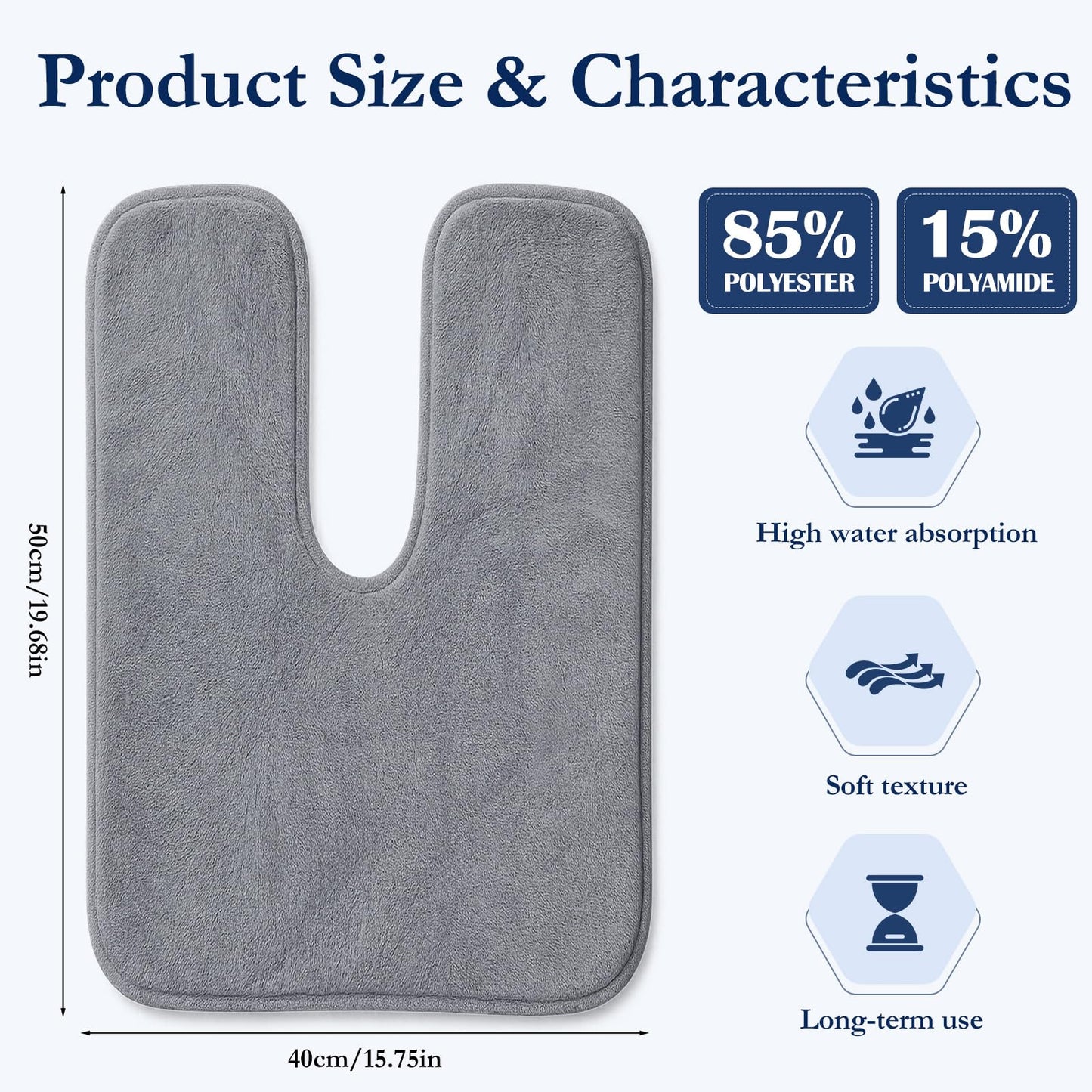 JJUNW 12 PCS U-Shaped Facial Towels, Split Design Estheticians Towels Microfiber Soft Spa Towel Coral Fleece Face Cloth for Beauty Salons Skin Care SPA Centers Estheticians Salon Grey