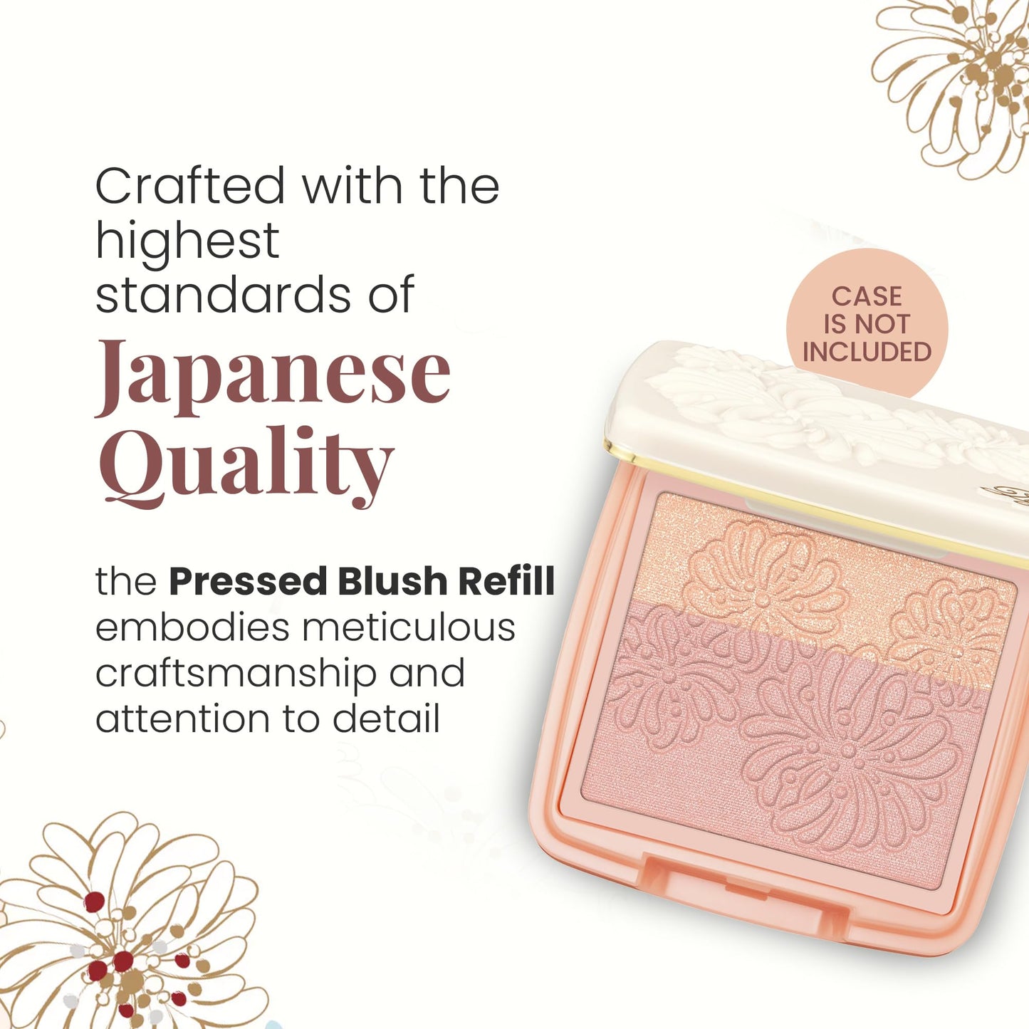 Paul & Joe Pressed Blush Palette Refill Only, Case Sold Separately, Oil-Absorbing Blush Powder, Bi-Color Face Blushes with Fitting Veil Powder, Light Rose and Light Pink, 03 Lit De Princesse, 0.17 oz