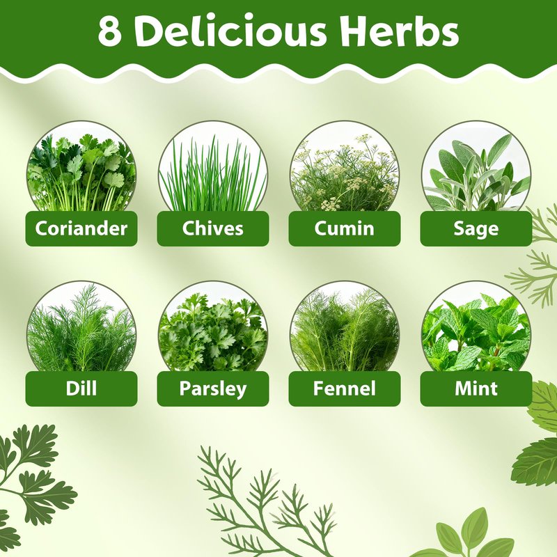 LUOJIBIE 8 Herb Indoor Garden Kit for Beginners, Complete Windowsill Growing Gifts Set, Mothers Day Gifts for Mom Women, Unique Christmas Birthday Gifts for Girls Boys Men Housewarming, Kitchen Decor