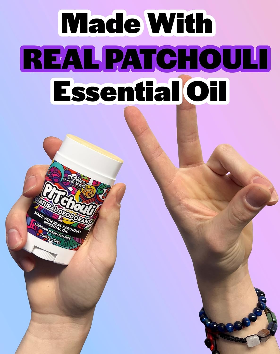 Natural Patchouli Deodorant - Aluminum Free, Coconut Oil & Shea Butter | 2 Pack with Fun Extras, 256 oz