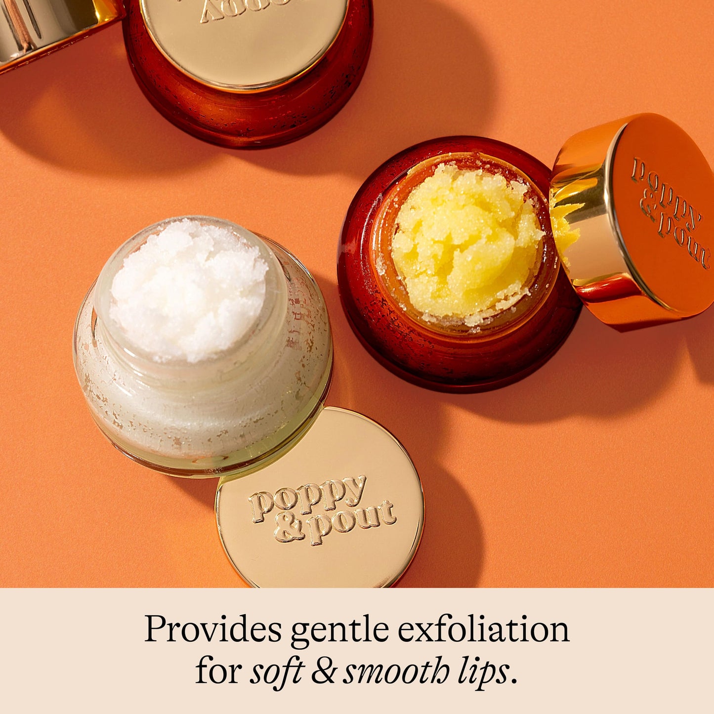Poppy & Pout Natural Lip Scrub, Moisturizing Sugar Scrub for Dry Lips, Lip Scrubber Exfoliator with Essential Oils Smooths and Hydrates Lips, In Recyclable Glass Jars, Cruelty Free - Cinnamint