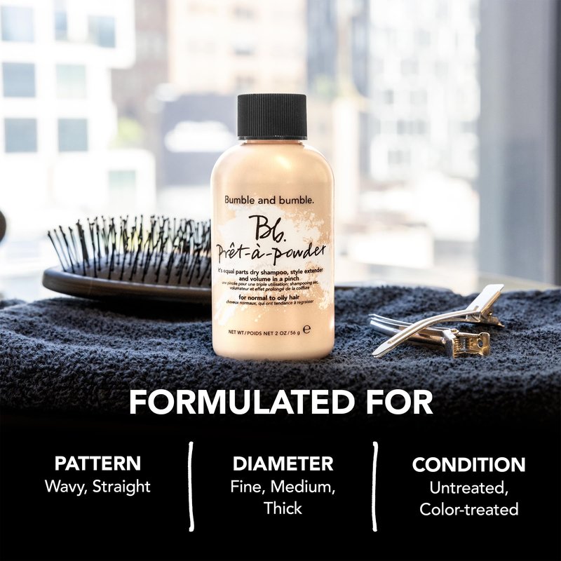 Bumble and bumble. Prêt-à-powder Dry Shampoo Powder | Adds Volume, Texture + Absorbs Oil | Non-Aerosol | For All Wavy + Straight Hair Types, 2 Ounce