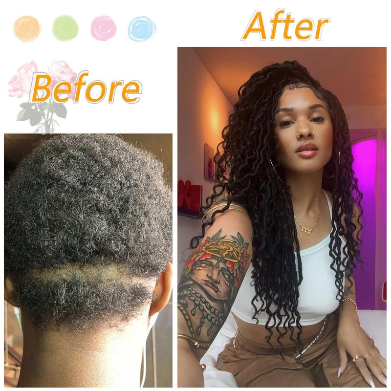 Col Bling Goddess Locs Crochet Hair 30 Inch, 8 Packs Faux Locs Crochet Hair Pre Looped for Women, Boho Crochet Locs with Curly Ends (30 Inch 1B)