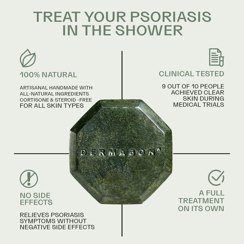 Dermabon Psoriasis, Dermatitis & Dandruff Control Soap Bar with 2% Coal Tar as Active Ingredient for Eczema Relief - 1 Pack