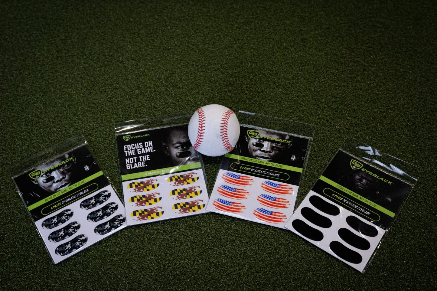 GB Eyeblack - 6 Pairs Peel & Stick Athletic Eyeblack, Maryland Eye Black, Eye Black Football, Glare Blockers Colored Eye Black Stickers, Eye Black Baseball, No Mess, Won't Fall Off