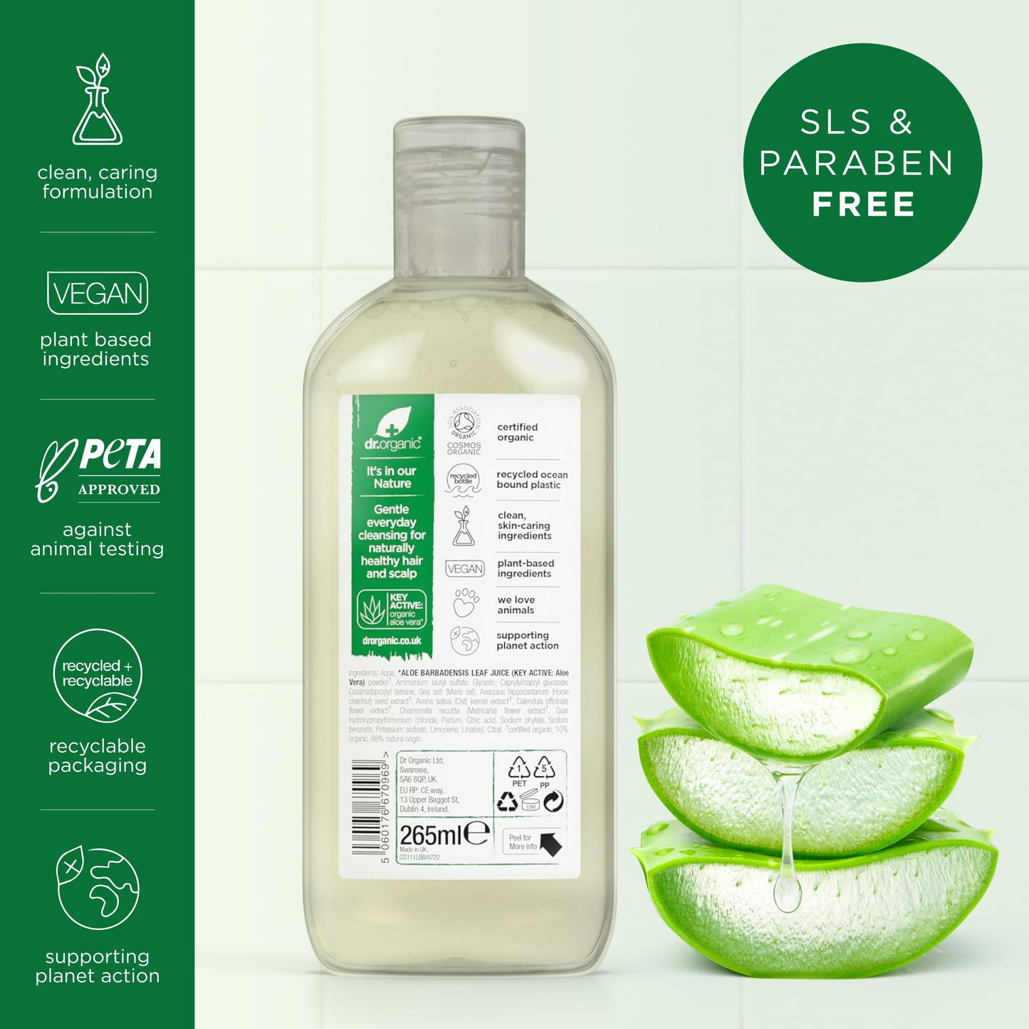 Organic Doctor Aloe Vera, Shampoo, 9 Fluid Ounce