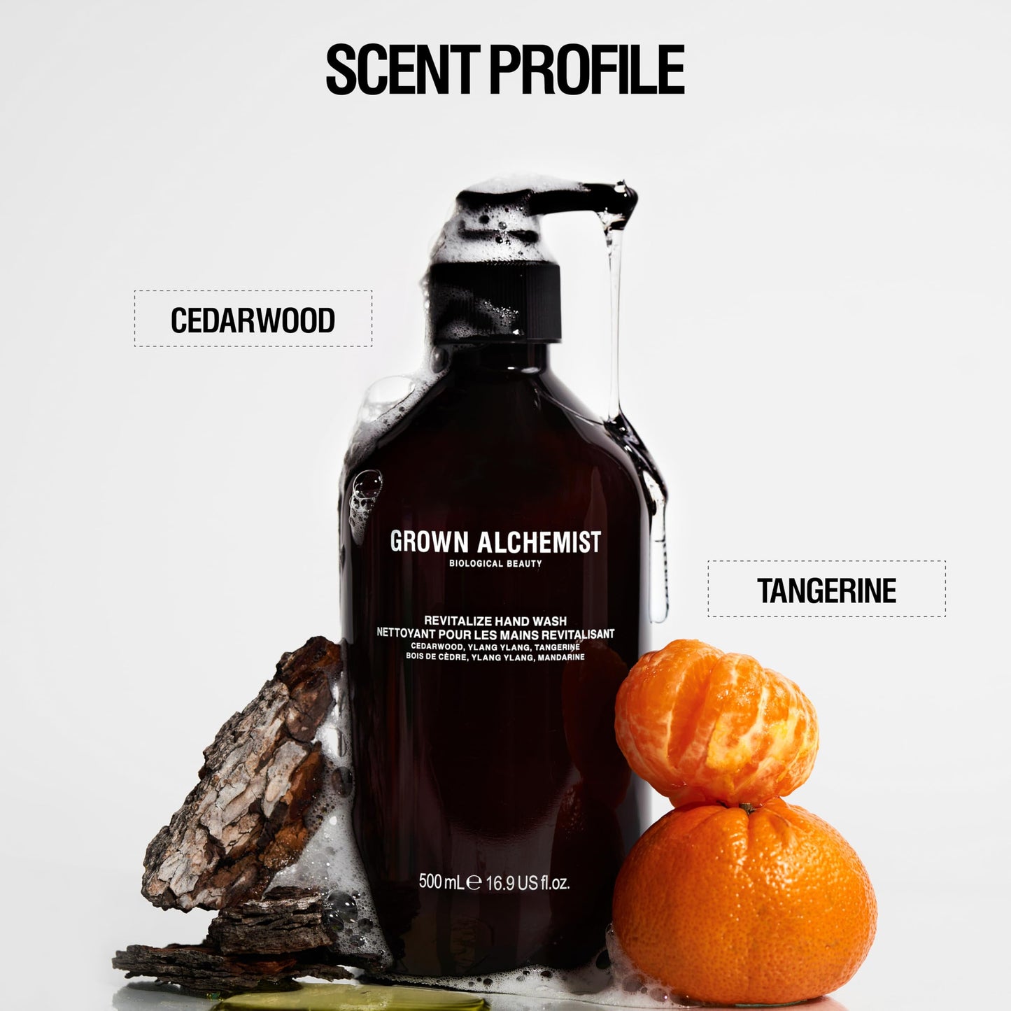 Grown Alchemist Revitalize Hand Wash – Natural Liquid Hand Soap with Ylang Ylang, Tangerine & Cedarwood – Gentle, Hydrating Kitchen & Bathroom Soap, Botanical Cleanser for Sensitive Skin, 500mL
