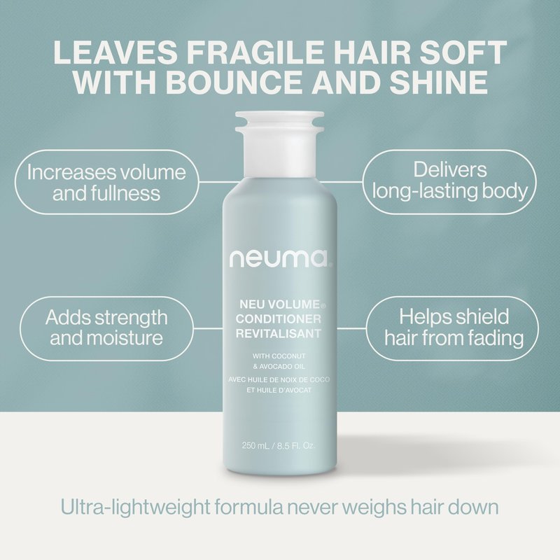 Neuma Neu Volume Conditioner 8.5 Fl. Oz. Fennel, Ylang Ylang, Patchouli, and Vanilla Scent, Moisturizing Conditioner Sulfate Free Paraben Free