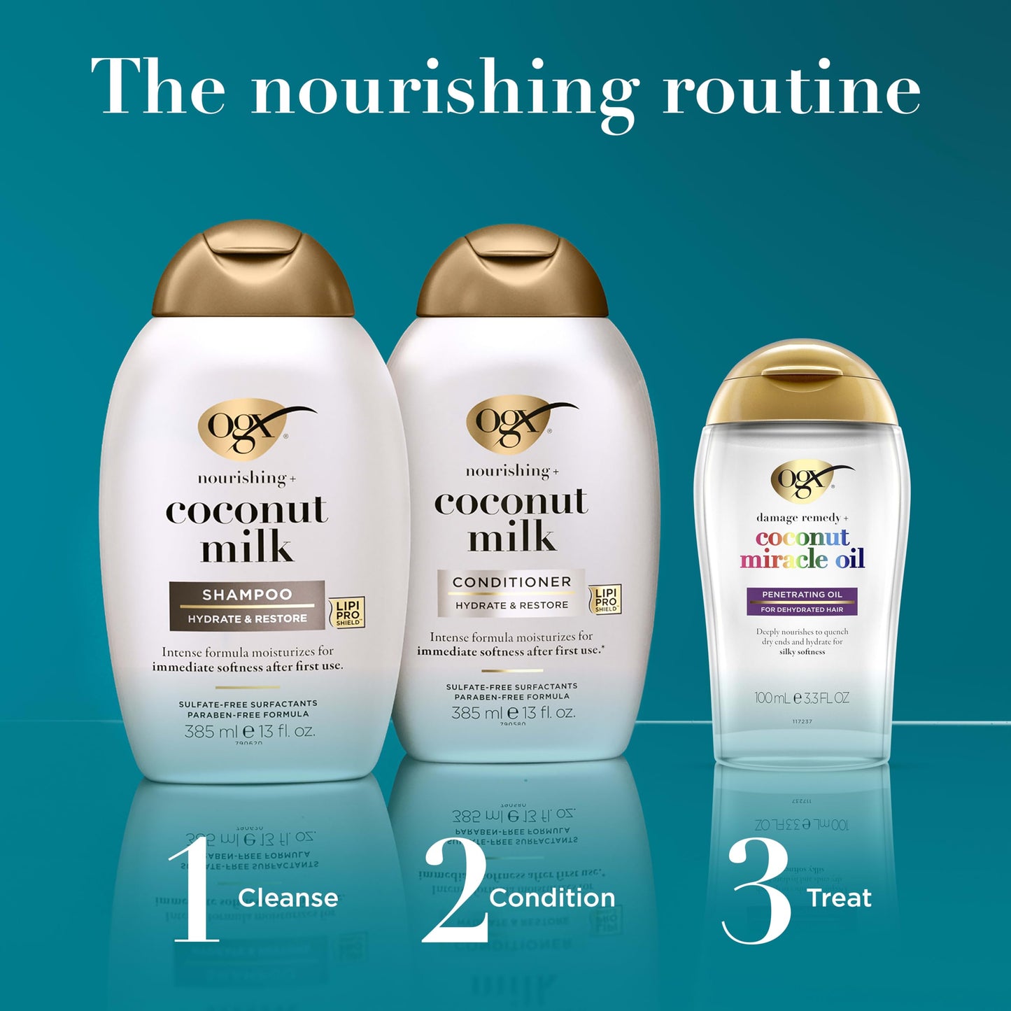 OGX Shampoo and Conditioner Set, Nourishing + Coconut Milk, Shampoo and Conditioner for Moisturizing & Strengthening Hair Care, Formulated without Sulfated Surfactants, 25.4 FL OZ, 2 Pack