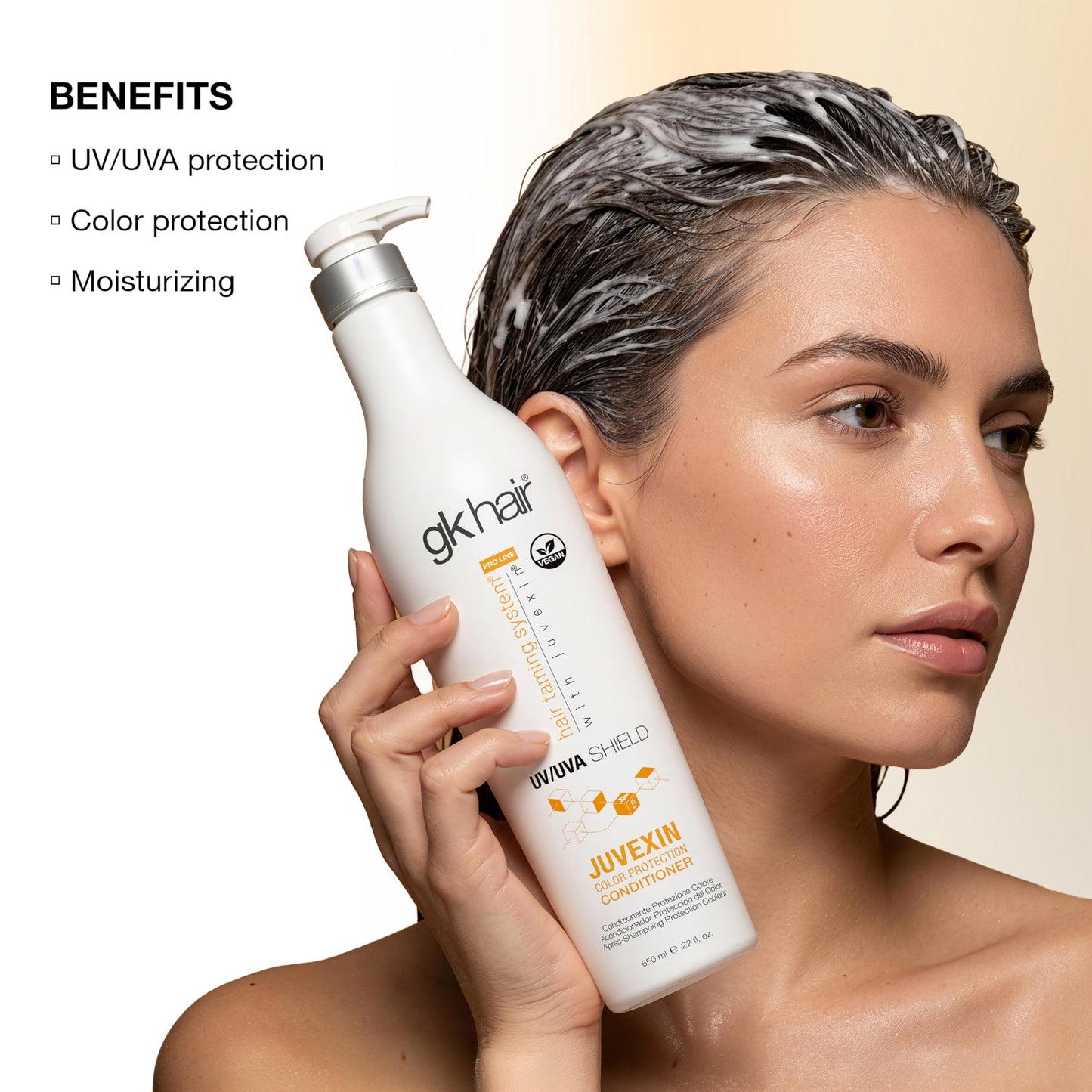 GK HAIR Shield Conditioner 22 Fl Oz – UV Protection Conditioner for Color Treated Hair, Moisturizing & Repair Conditioner for Dry Damaged Hair with Aloe Vera & Natural Oils, Hydrating Color Safe