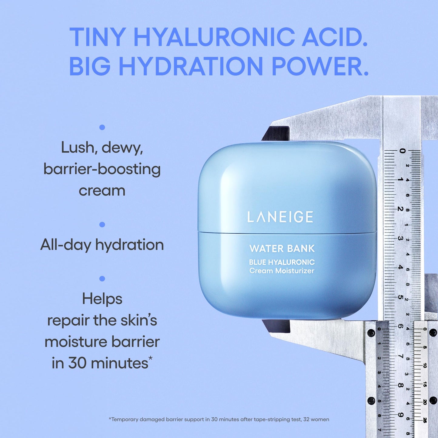 LANEIGE Water Bank Blue Hyaluronic Cream Moisturizer: Hydrating Korean Face Cream with Squalane & Ceramide for Skin Barrier Support, Dermatologist-Tested