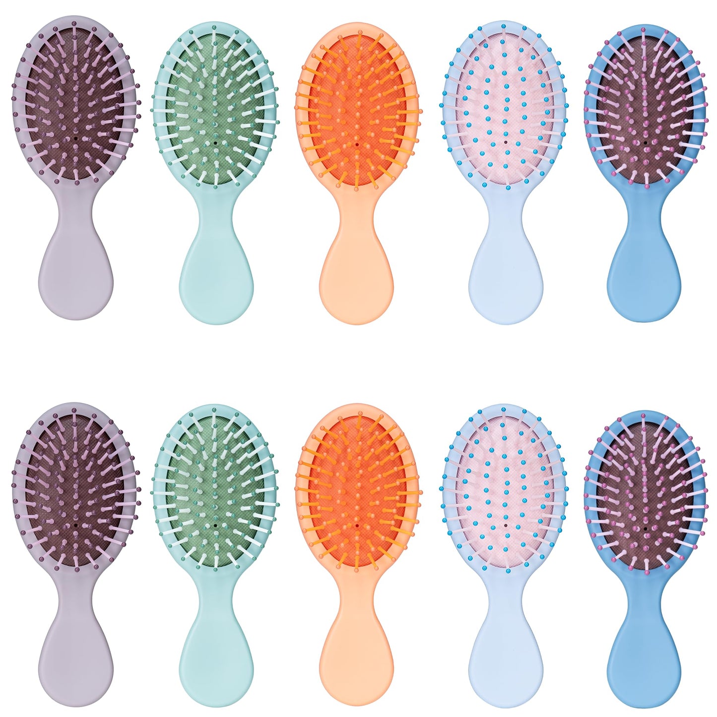 Bituemly 10Pcs Mini Hair Brush, Travel Detangling Brush for Girls Boys Kids Women Men, Pocket Small Hairbrush for Thick Curly Thin Long Short Wet or Dry Hair No Tangle