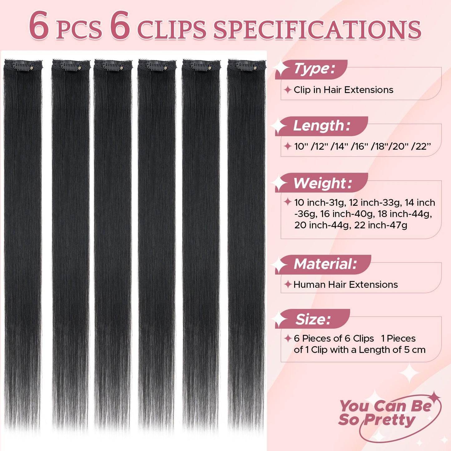 SEGOHAIR Clip in Hair Extensions Real Human Hair for Women, 10 Inch 31g 6pcs, Grey, Straight - Highlight, Add Volume and Length for Daily Wear, Parties, Weddings