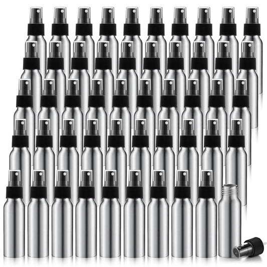 Tessco 2.7oz/ 80ml Aluminum Fine Mist Spray Bottles Reusable Metal Atomizer Bottles Fine Mist Sprayer Essential Oil Storage with Black Pump for Travel Cosmetic Perfume Toner Face Spray(30 Pcs)