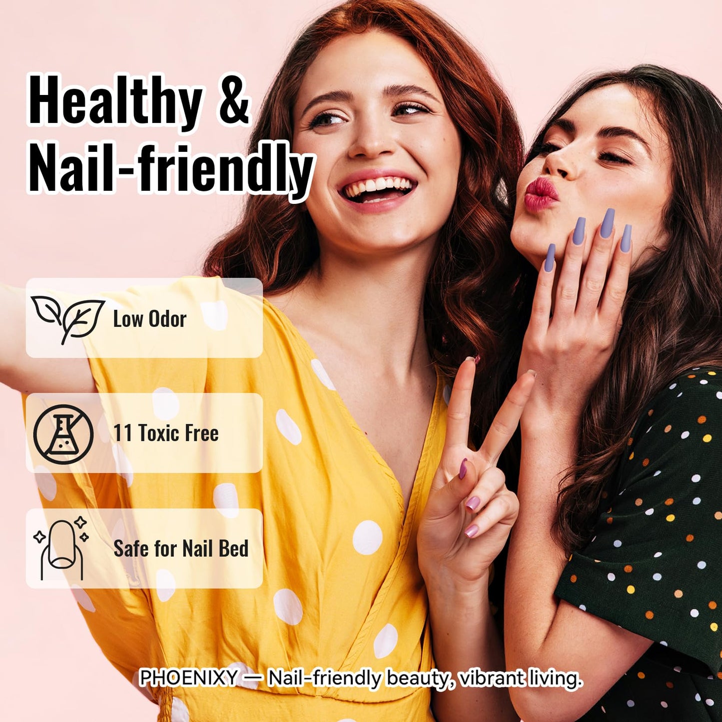 phoenixy Gel Nail Polish Kit with U V Light 64 Pcs Gel Nail Set 45 Rainbow Colors Nail Polish Set Base Coat & 4 Effects Top Coat Manicure Tools Complete Nail Kit Gifts for Women Girls