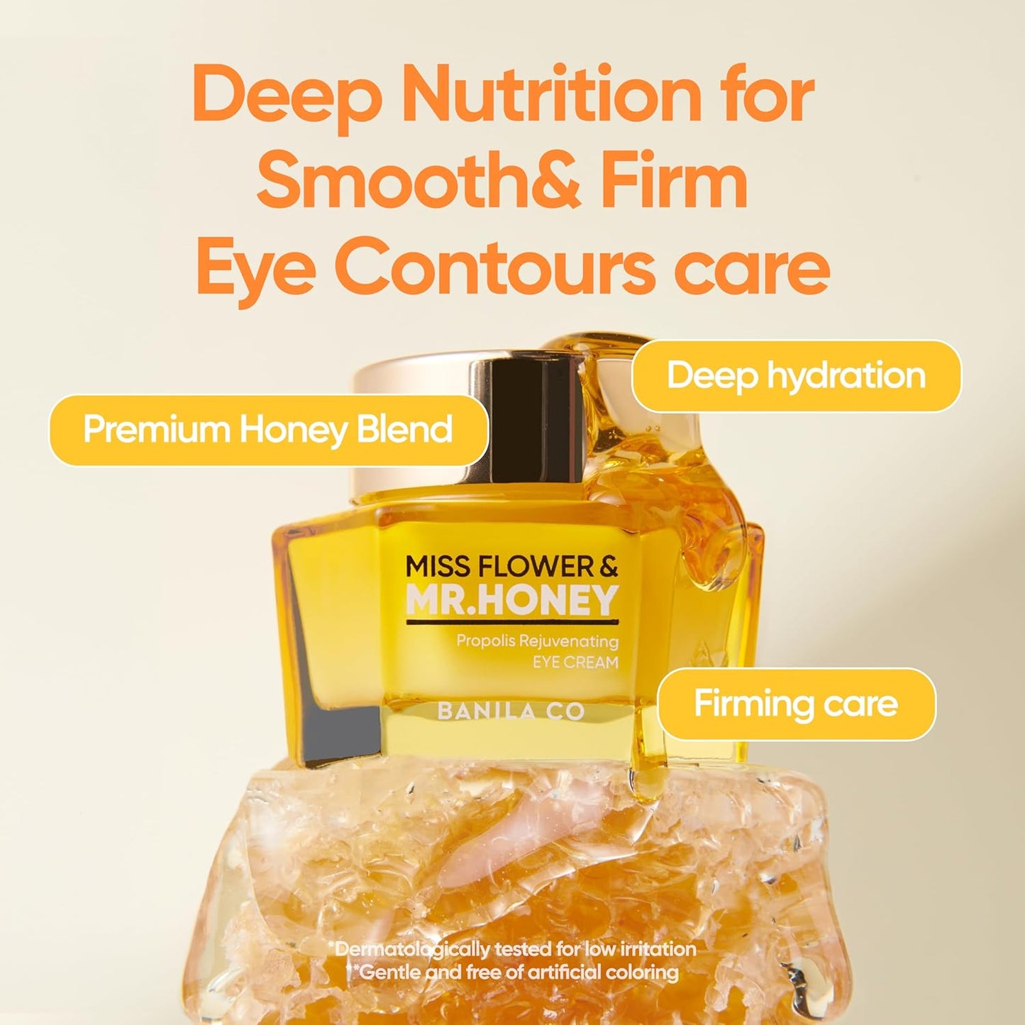 Miss Flower & Mr Honey Propolis Rejuvenating Eye Cream - Nourishing Korean Skincare with Propolis & Royal Jelly | 20 ml