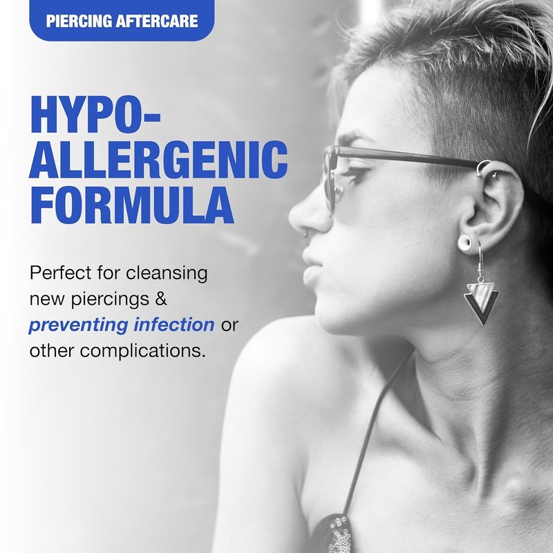 H2Ocean Sea Salt Body Piercing Spray | Vegan Saline Aftercare - Drug-Free, 6 oz (Pack of 2)