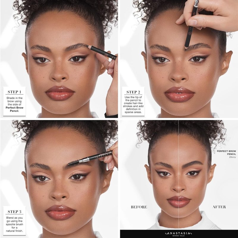 Anastasia Beverly Hills Perfect Brow Pencil - Dual-Ended Eyebrow Tool with Spoolie Brush | Full-Pigment, Natural Finish