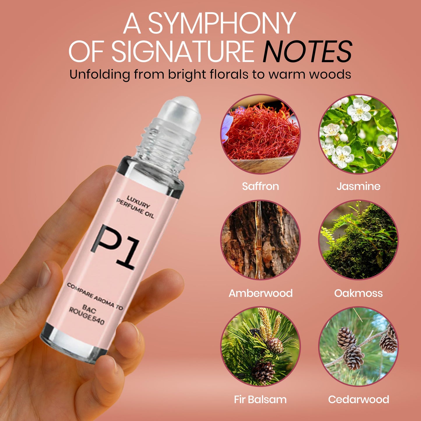 PICNTELL P Series Impression Perfumes for Women – Travel Friendly Roll-on Perfume Oils Based on Iconic Designer & Luxury Scents, Long-Lasting Women’s Fragrances (1 - Pack, (P1))