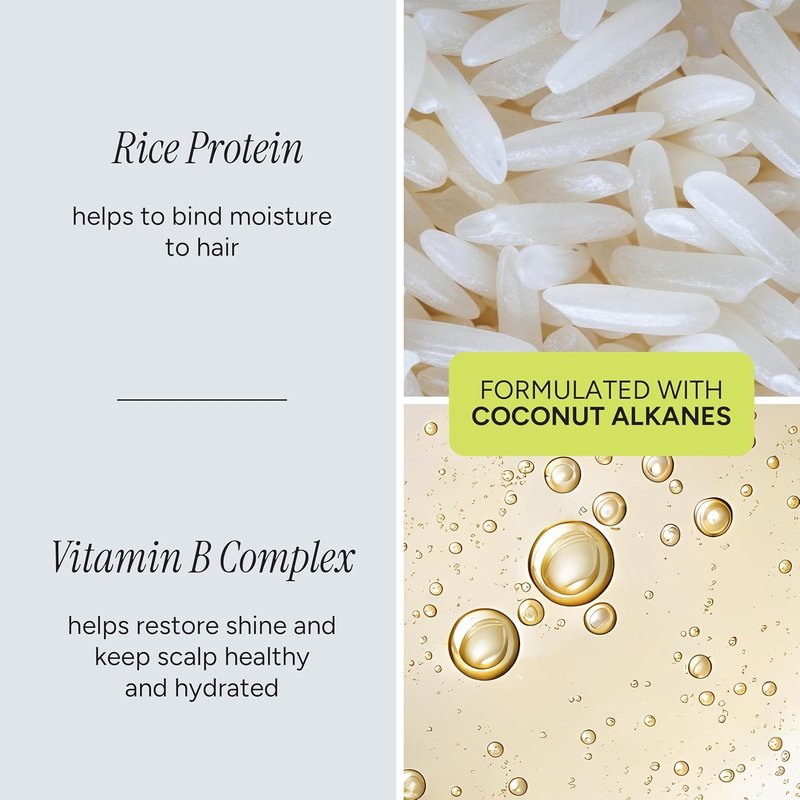 Nourishing Shampoo - Moisturizing Rice Protein & Vitamin B Complex | Silicone-Free, Vegan, 12.5 fl oz