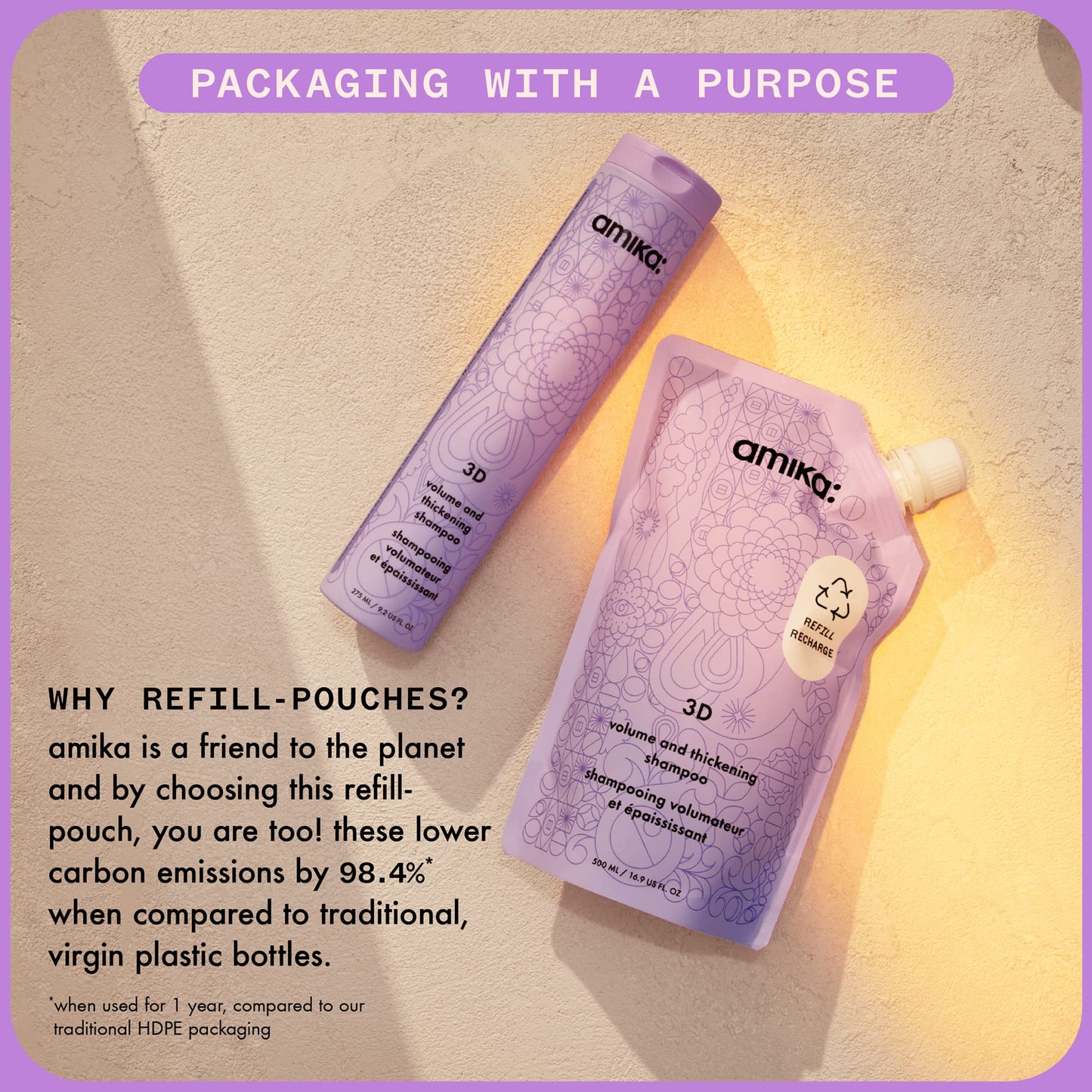 amika 3D volume & thickening shampoo