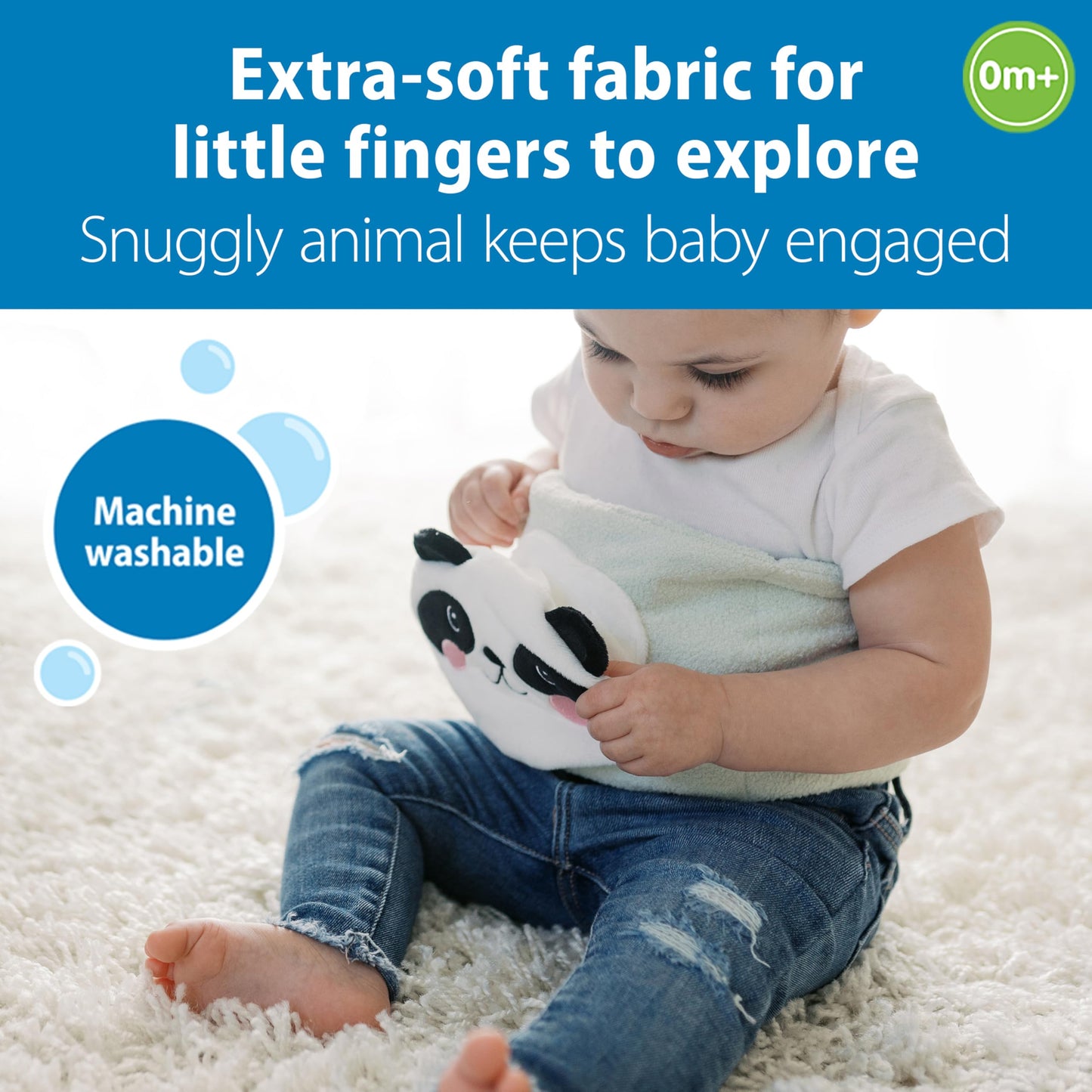 Dr. Brown's Infant Gripebelt Heated Belly Band, Soothe Baby's Tummy with Gentle Warmth and Compression, Panda, 0m+