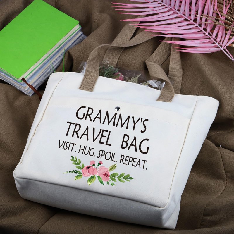 WCGXKO Grammy Mother’s Day Gift Grandma Birthday Gift Tote Bag Travel Bag For Grammy (MMY TB)