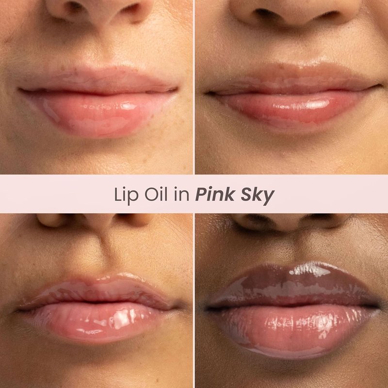 Burt's Bees Lip Oil - Pink Sky Hydrating Formula with Jojoba Oil | 0.15 Ounce, Non-Sticky Finish